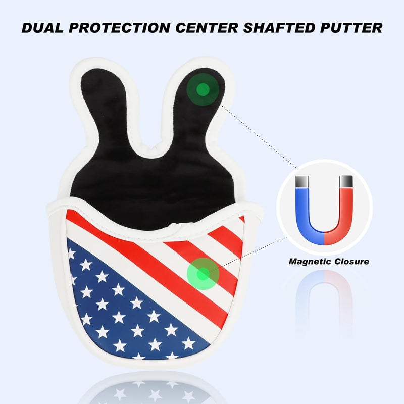 Frimon Golf Club Head Covers,4pcs or 1pc USA Golf Head Covers for Woods and Driver Fairway Hybrid - PU Leather Mallet Blade Putter for Men Women Golf Enthusiast - Image 4